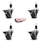 Service Caster 3'' Thermoplastic Rubber Swivel 1-3/8'' Expanding Stem Caster Set with Brake, 4PK SCC-EX20S314-TPRB-PLB-138-4 - alternate 3